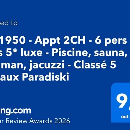 Arc 1950 - Appt 2ch - 6 Pers - Rés 5* Luxe - Piscine, Sauna, Hamman, Jacuzzi - Classé 5 Cristaux Paradiski
